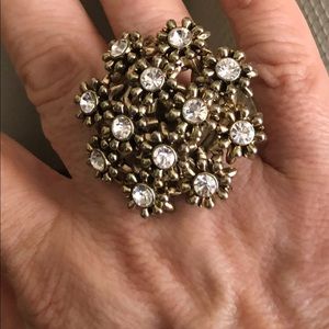 Betsey Johnson Floral Cocktail Ring Size 7